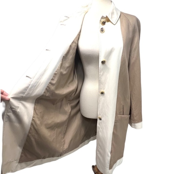 See By Chloe Tan & Cream Natural Flax Cotton Button Front Casual Jacket Coat 12 - Picture 10 of 13